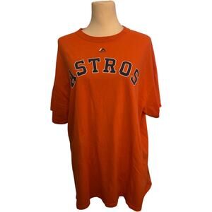 Majestic Houston Astros Justin Verlander  MLB Baseball Jersey T-Shirt, Size XL
